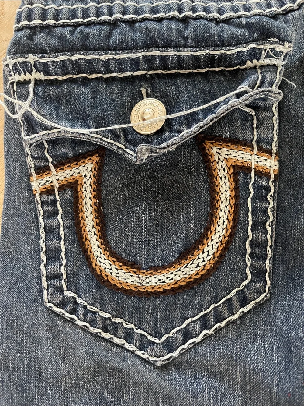 True Religion Joey Men’s Straight Jeans in Blue Denim 32x34